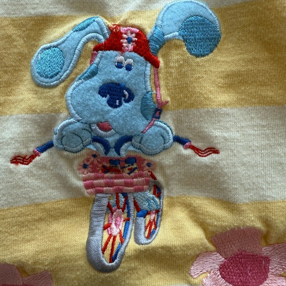 Vintage Y2K Blue’s Clues Embroidered Yellow Stripe Dress Skirtall size 3T - Picture 4 of 9